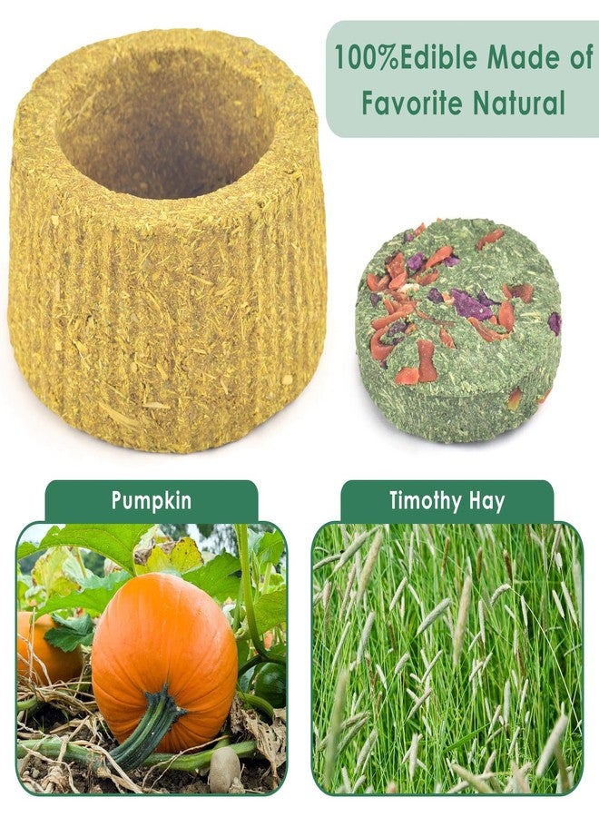 ERKOON 100% Edible Premium Timothy Hay Chew A Bowl for Rabbits, Chinchilla Treats, Chew Toys for Teeth Guinea Pigs and Mice (Pumpkin) - Image 5